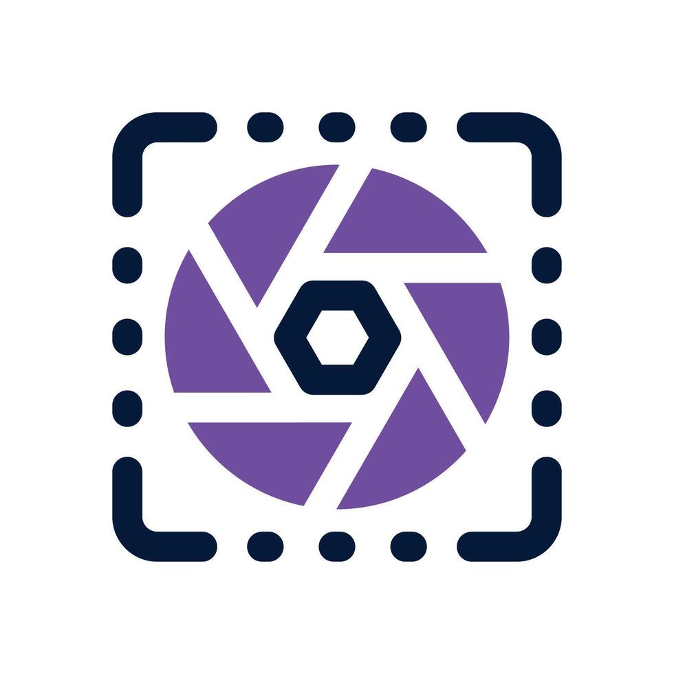 lens dual tone icon. Sleek and modern icon for websites and mobile apps. vector