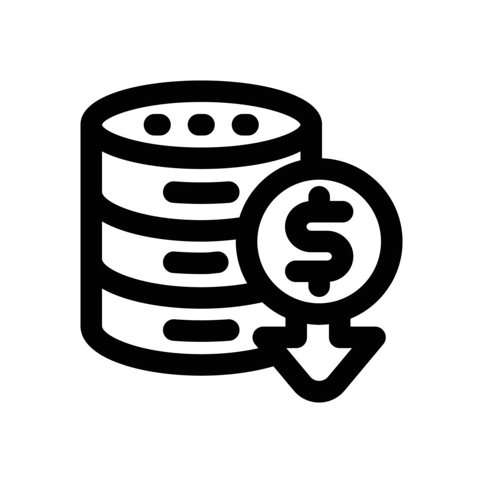 reduce cost line icon. Clean and minimalist icon for websites and mobile apps. vector