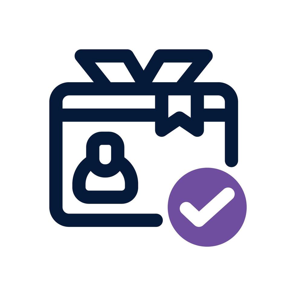 membership duotone icon. Sleek and modern icon for websites and mobile apps. vector