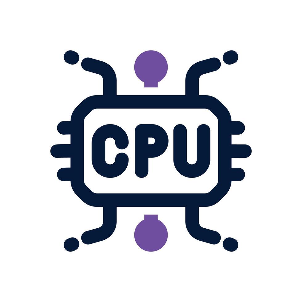 cpu duotone icon. Sleek and modern icon for websites and mobile apps. vector