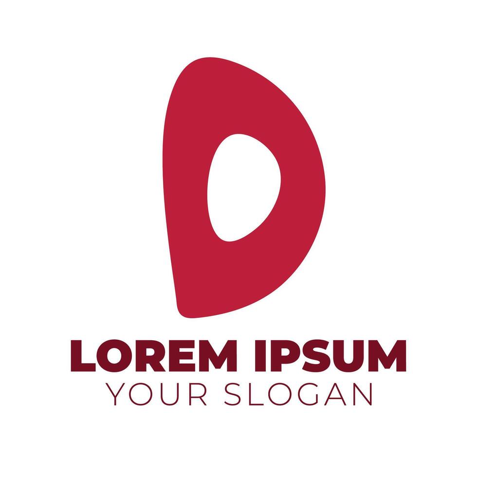 D letter logo for business and company identity vector