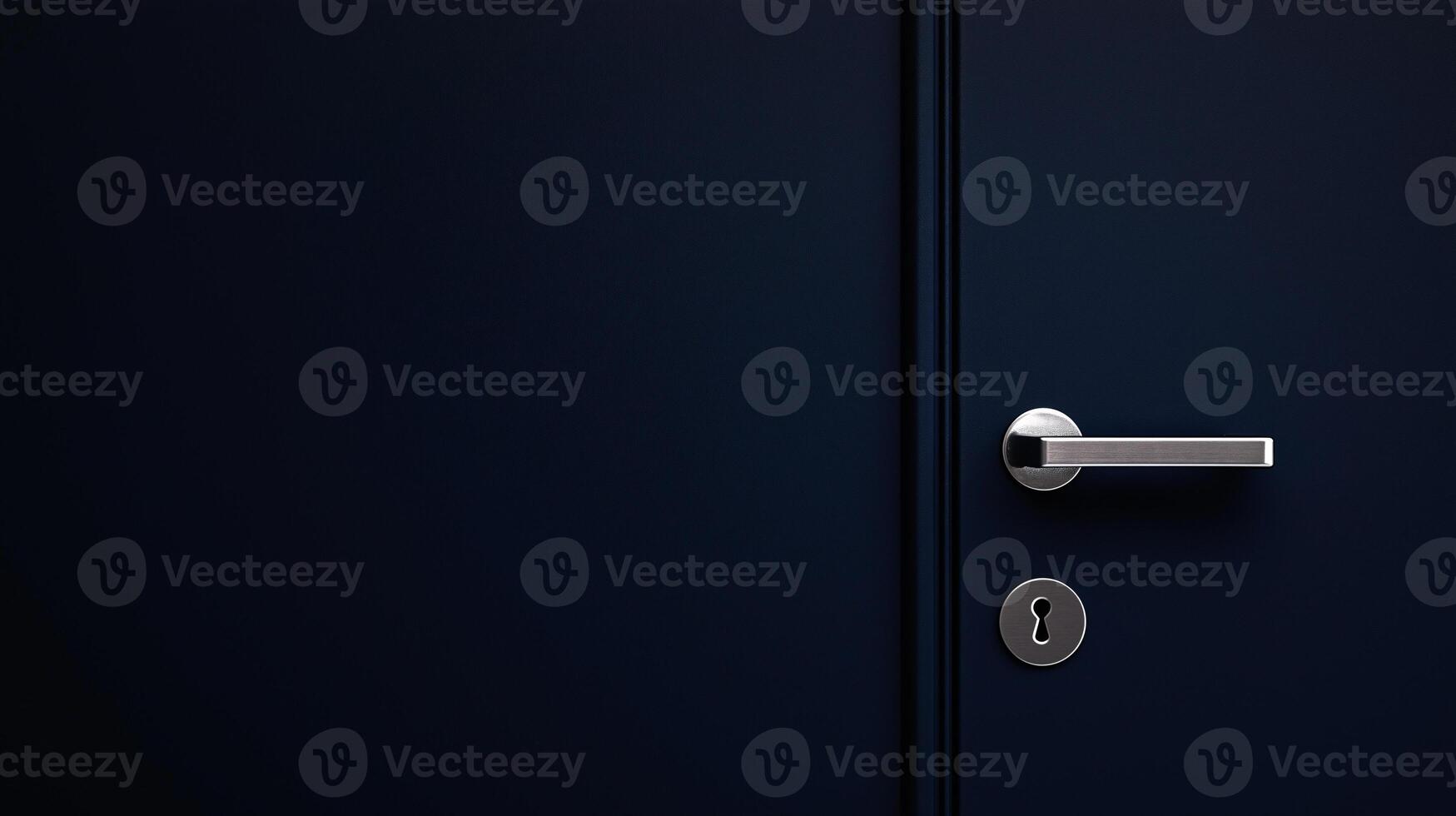 A door with a silver handle and a keyhole photo