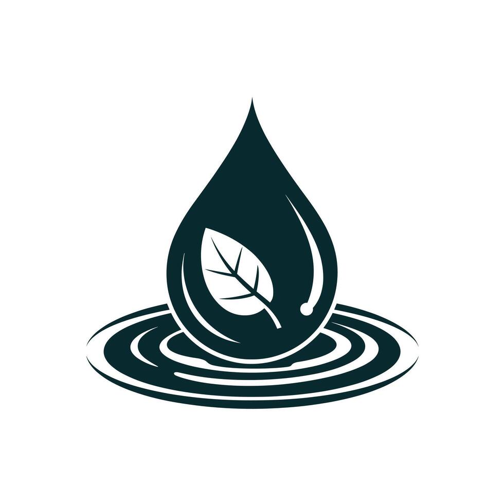 Water Drop with Leaf Logo Design for Eco Friendly Brands vector