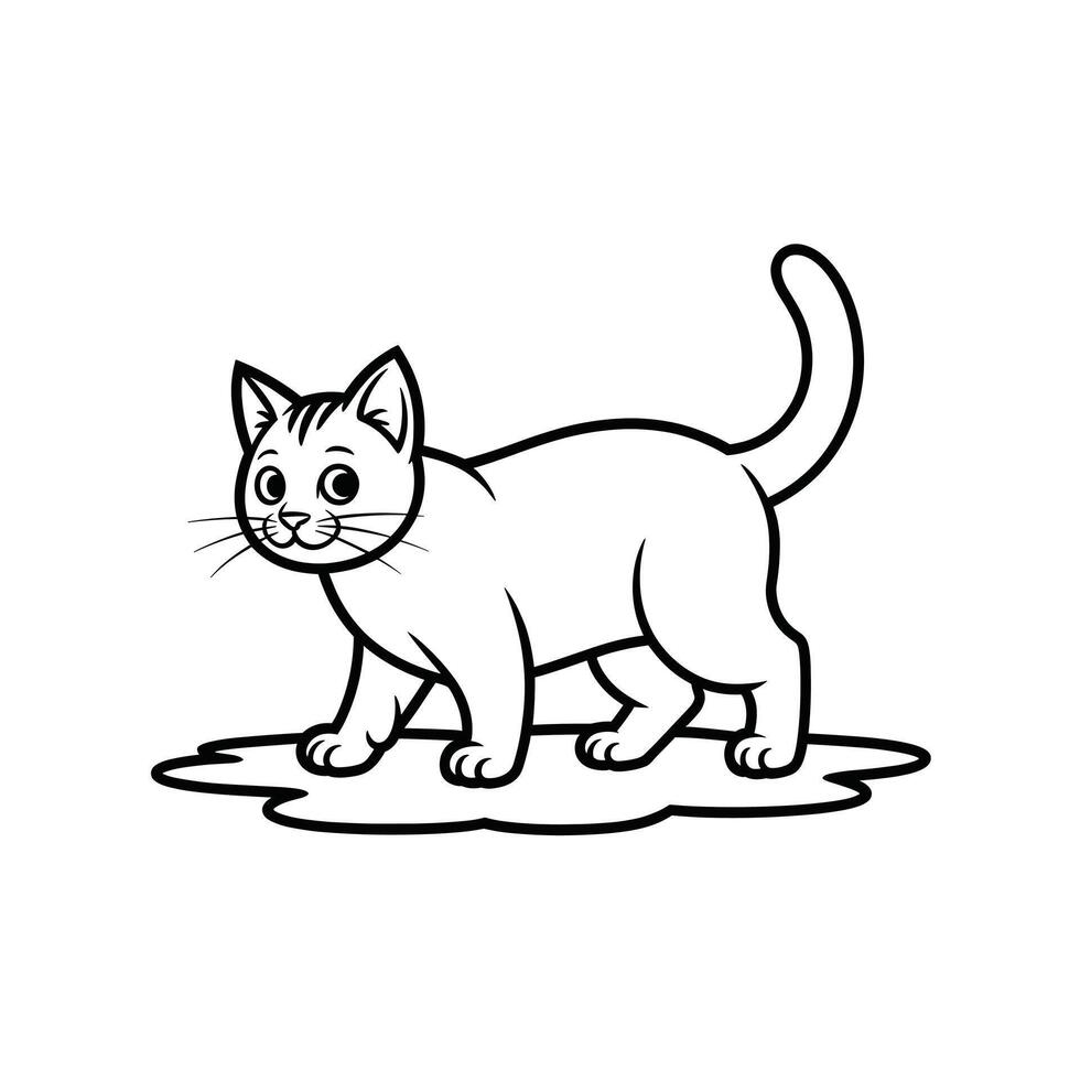 Adorable Cartoon Cat Illustration Perfect for Kids Books Prints and More vector