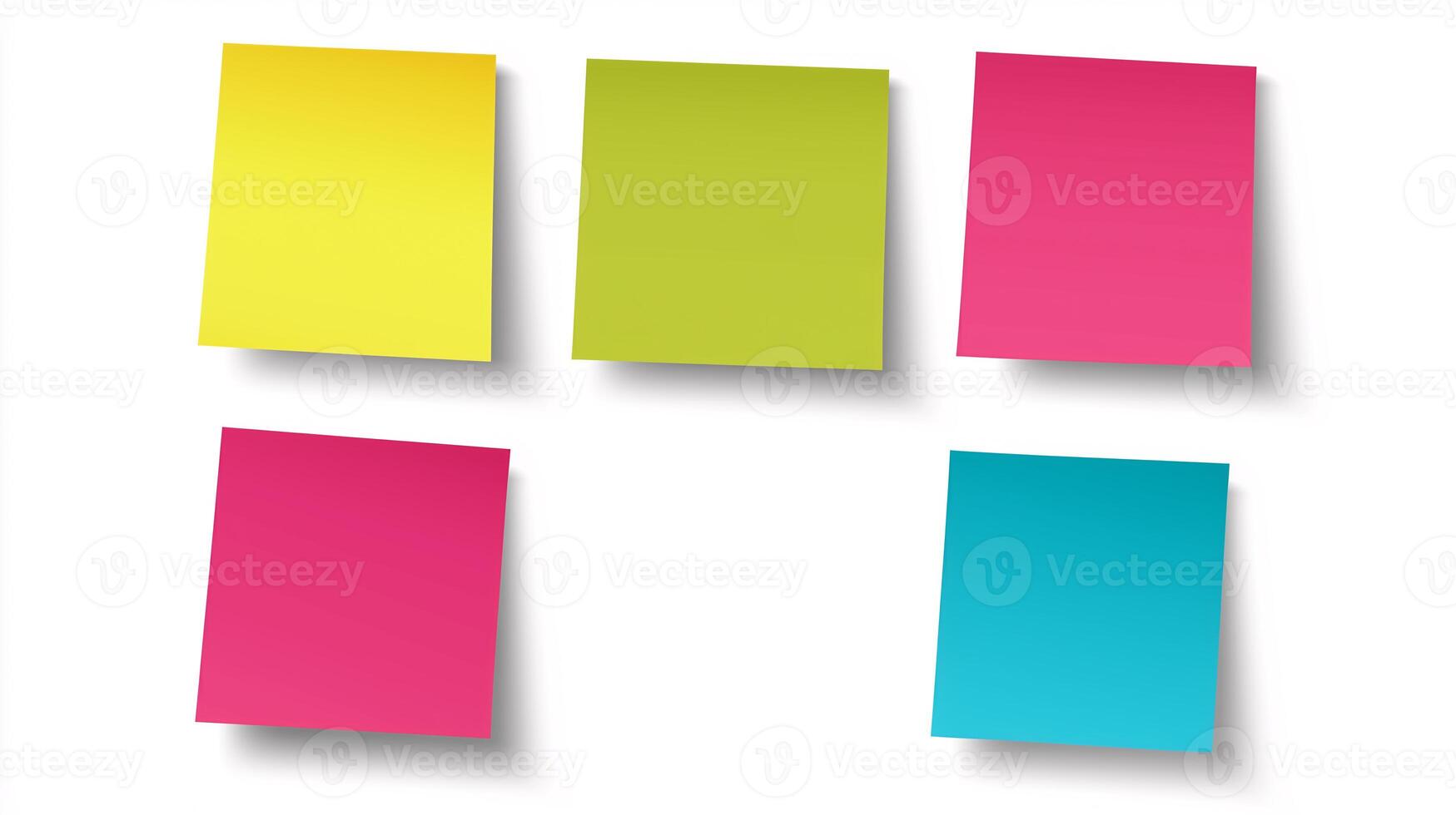 A set of colourful sticky notes in a row photo