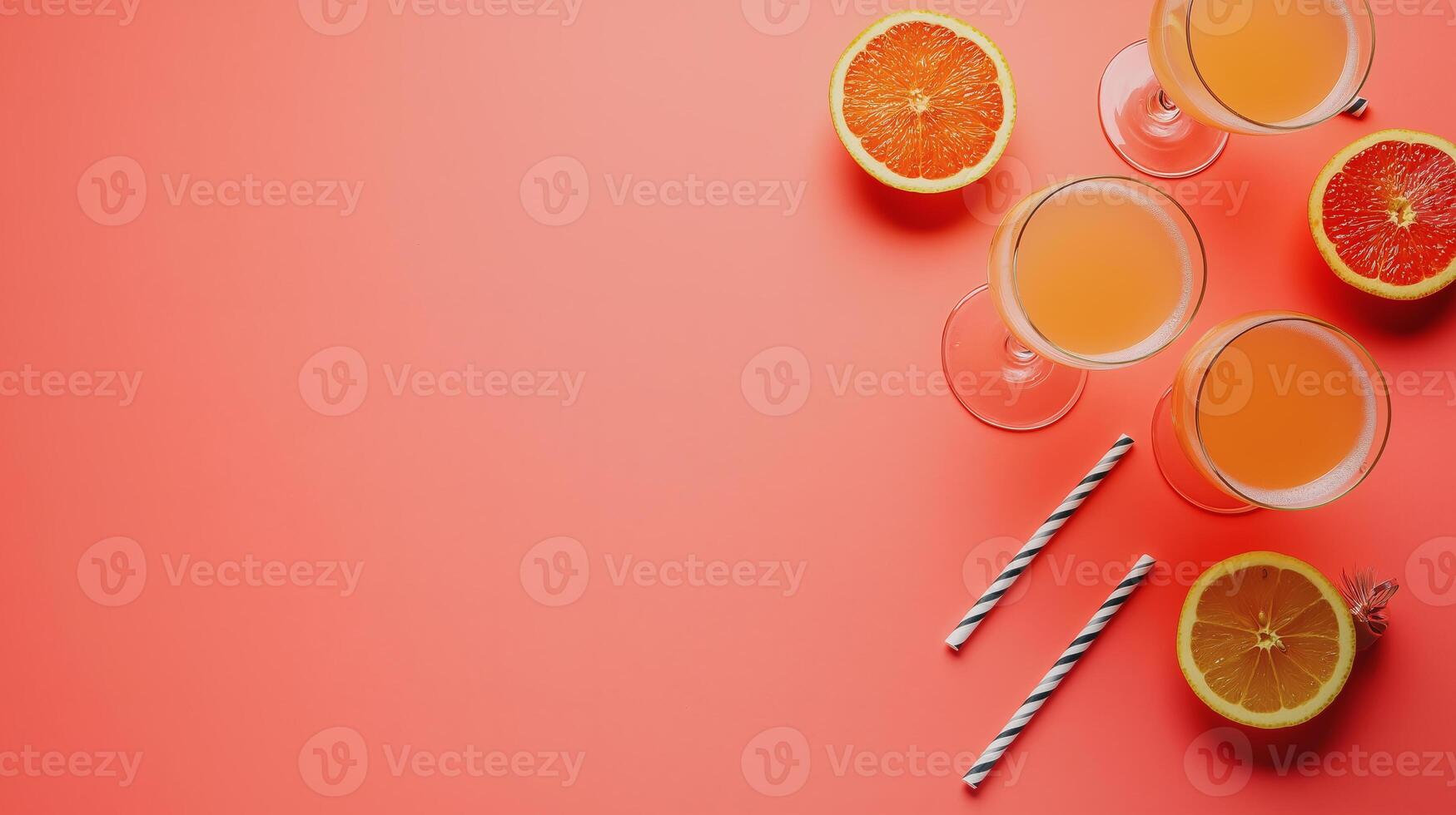 Refreshing Citrus Cocktails with Straws photo