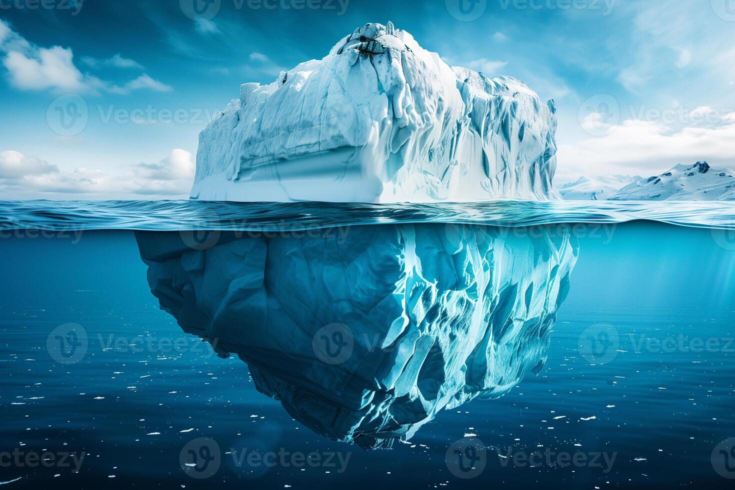 A large ice block is floating in the ocean photo