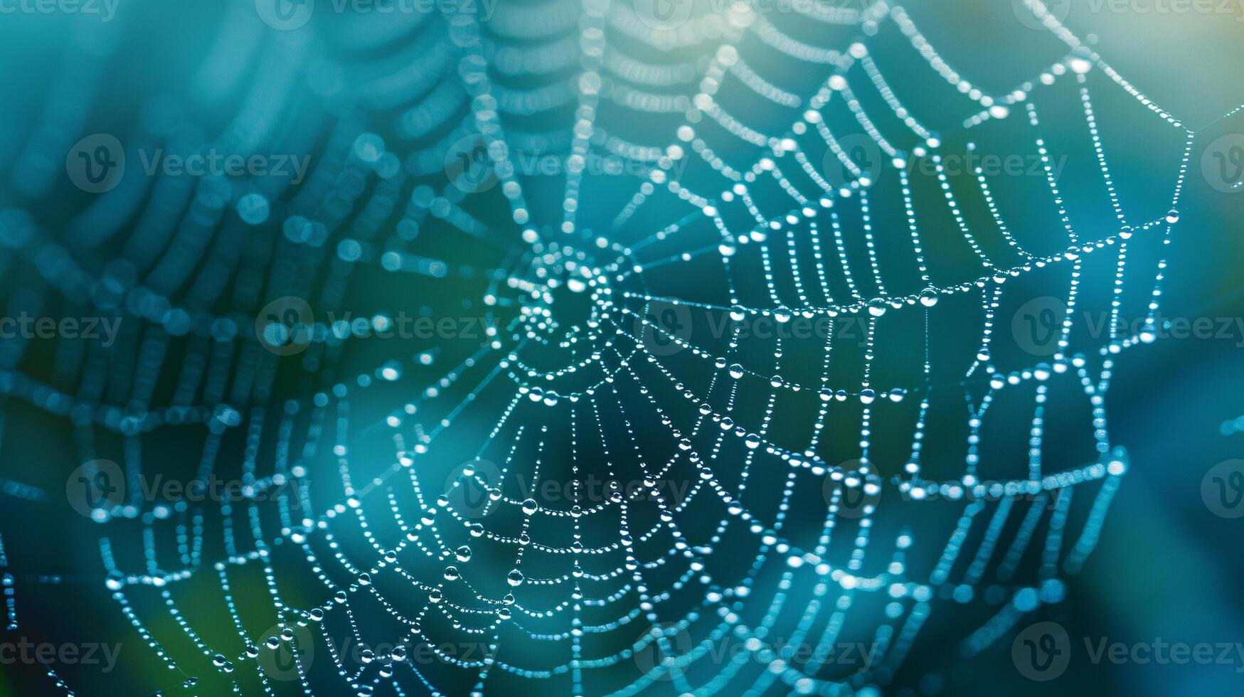 Spider web is shown in a blue and white colour scheme photo