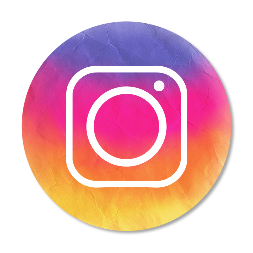 paper texture instagram logo icon on Transparent background png
