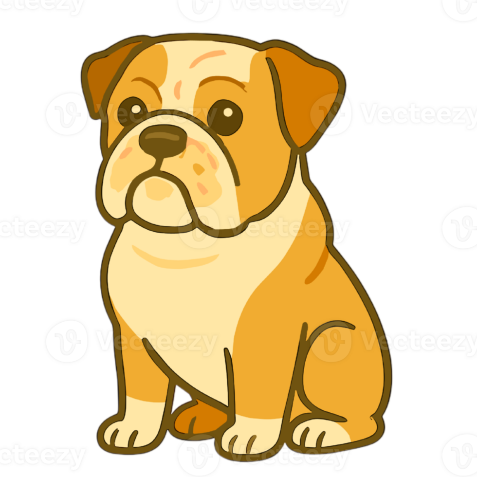 A cartoon French Bulldog png