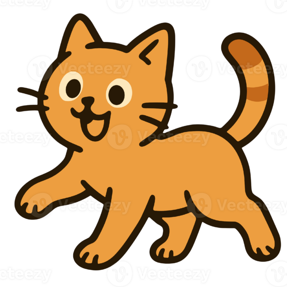 A cartoon cat with a smile on its face png