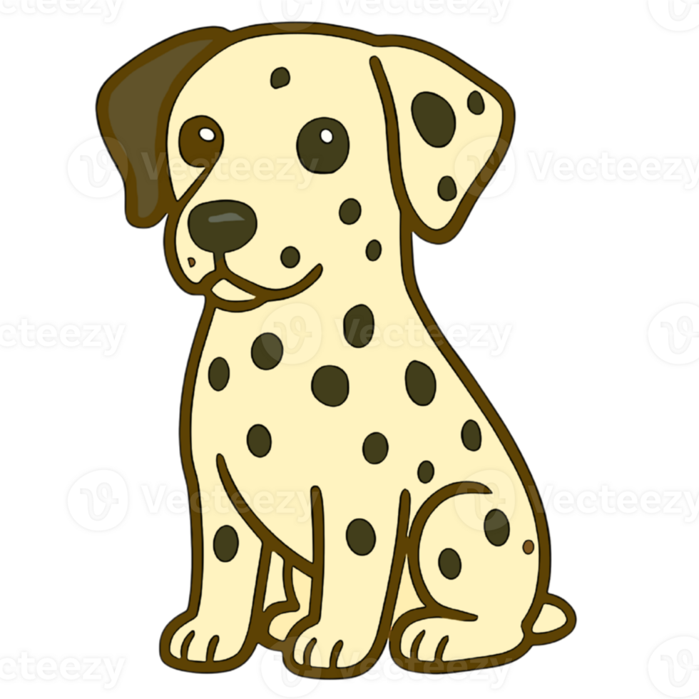 A cartoon dalmatian dog sitting down png