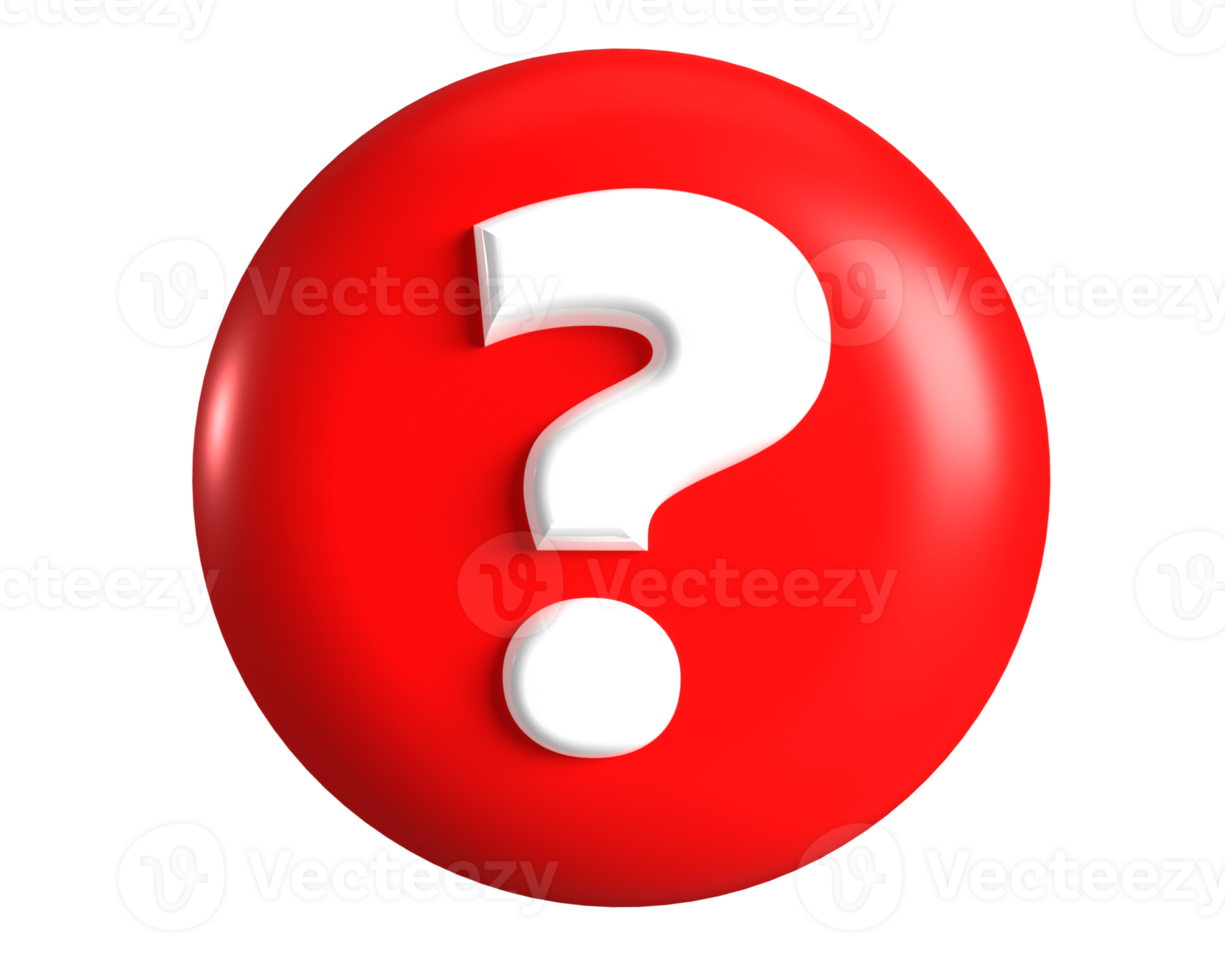 Question button circle icon 3d website ui sign png