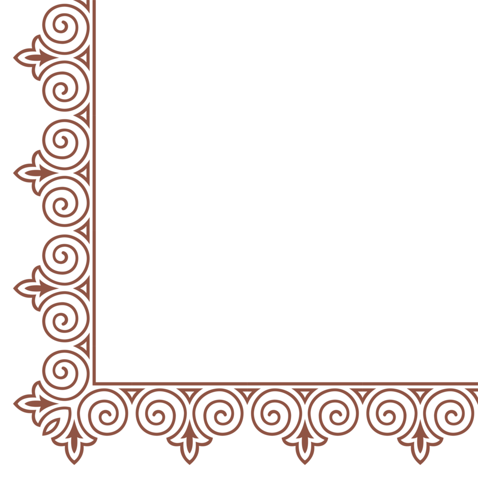 Seamless motif frame corner border design pattern. Suitable for frames, certificates, covers, decorations, etc. png
