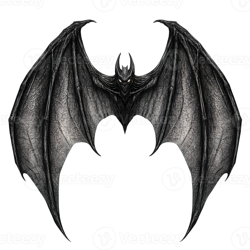 A menacing creature with large wings is spreading them png