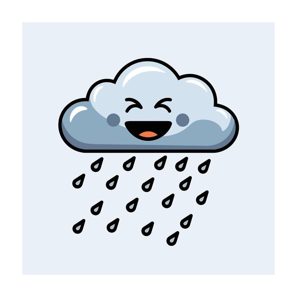 Happy Rainy Cloud Cartoon Illustration for Childrens Book Website or App vector