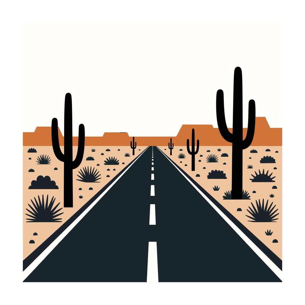 Illustration of a Flat Design Open Highway Perfect for Travel Brochures Website Banners and More vector