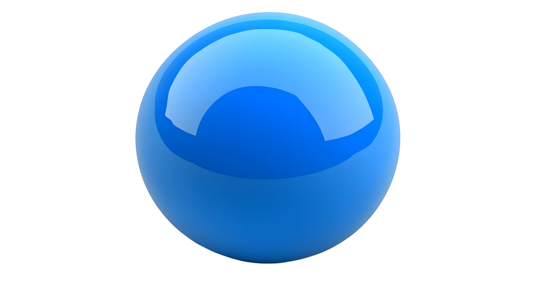A vibrant, glossy, bright blue sphere against a muted backdrop. png