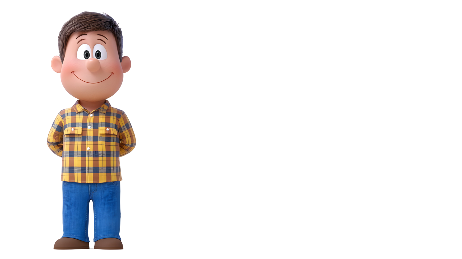 Animated cartoon character illustration of a friendly man. png