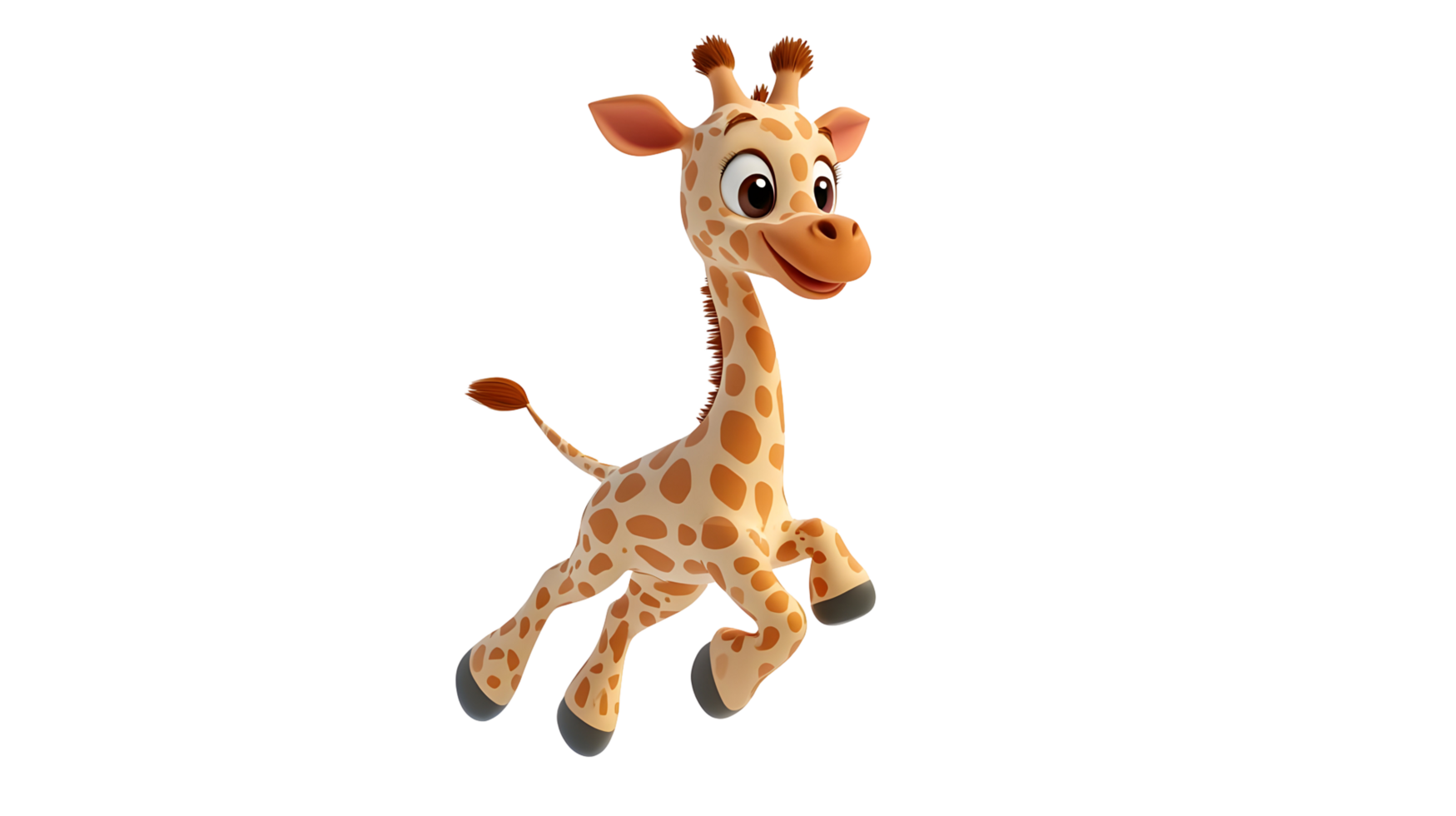 Animated giraffe character in a vibrant background design. png