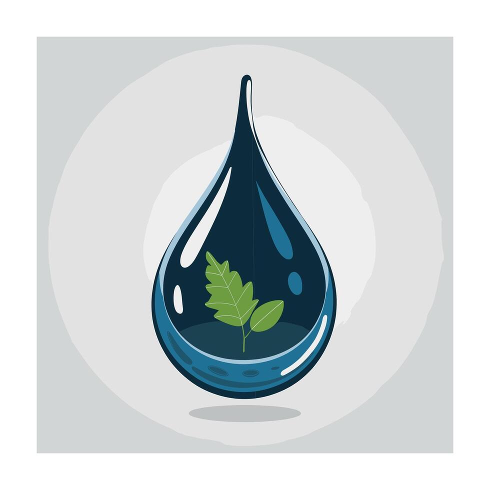 Water Drop with Sprout Eco Friendly Logo Design for Sustainability vector