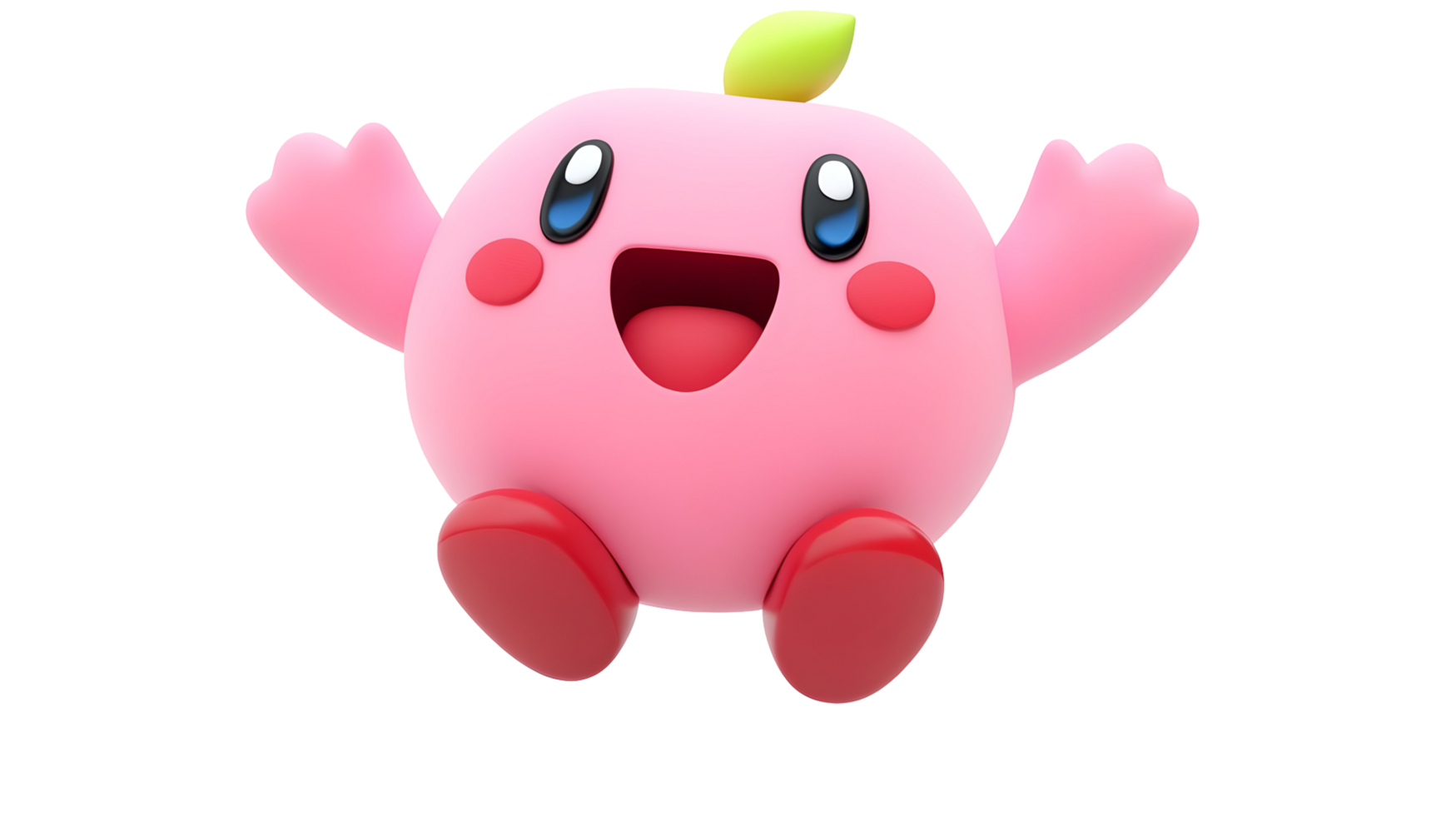 A delightful, rosy, cartoon character with expressive features. png