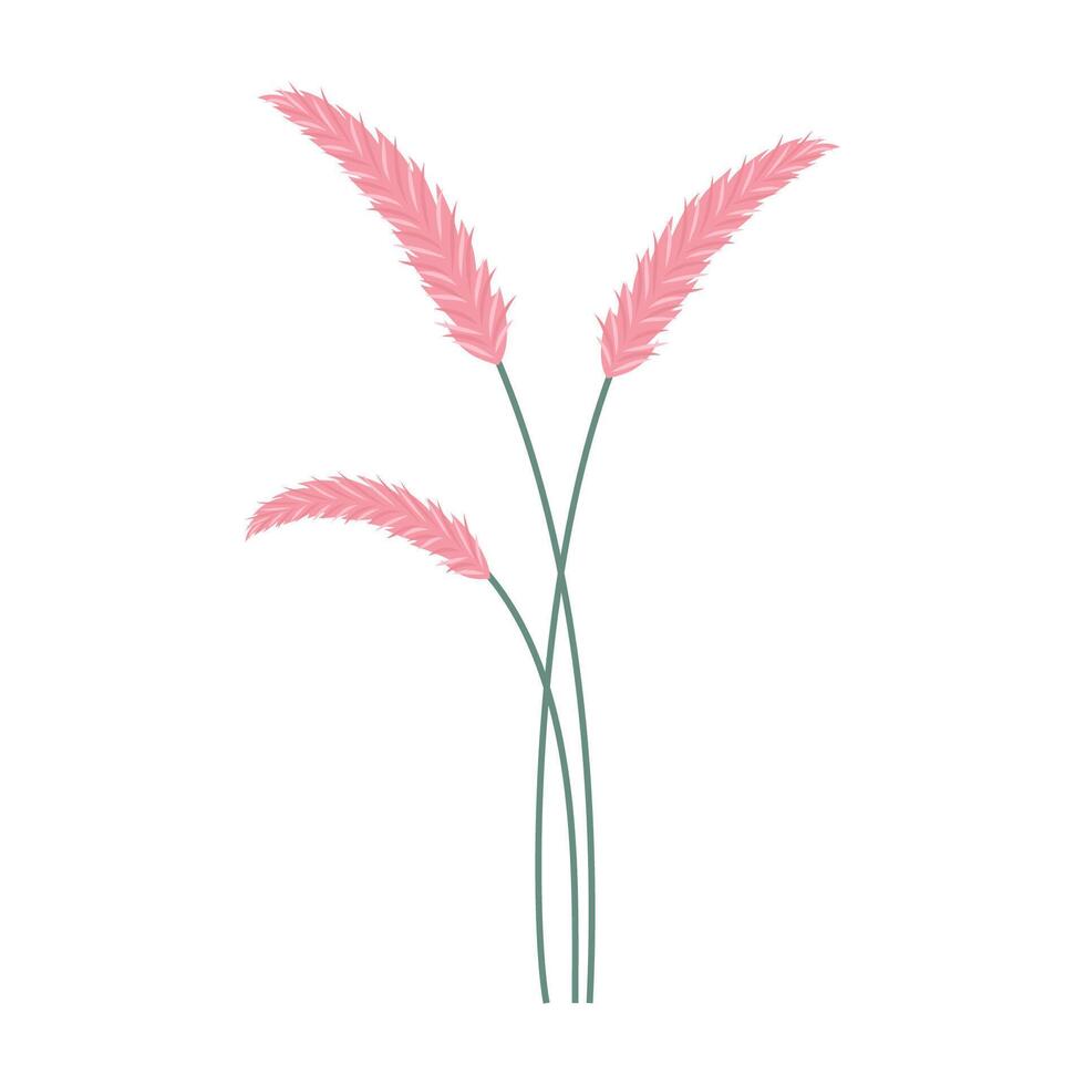 Simple colorful flowers and leave on a white background. Spring and Summer Season vector