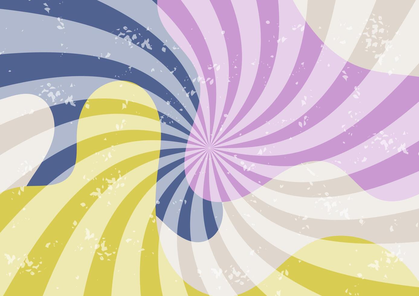 Radial horizontal textured backdrop. Abstract background with twisted spiral. vector