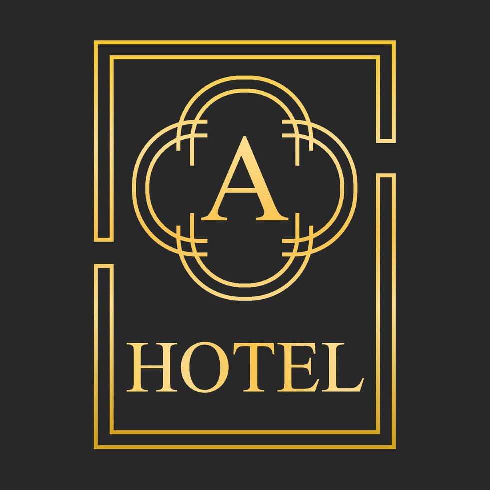 Hotel logo with the letter A vector