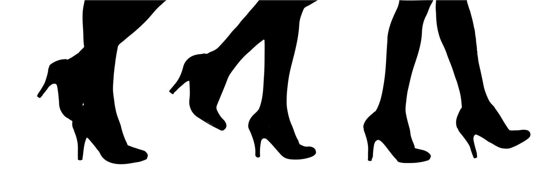 Elegant Silhouette of a Woman s Legs in Classic Retro Shoes vector