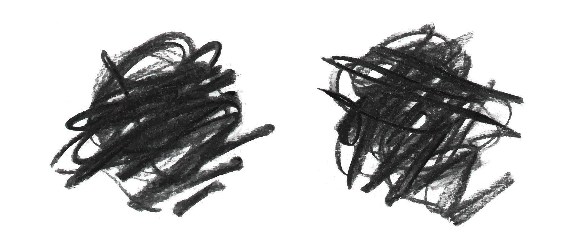Abstract Scribbled Artwork Symbolizing Mental Health Struggles, Anxiety, and Emotional Turmoil vector