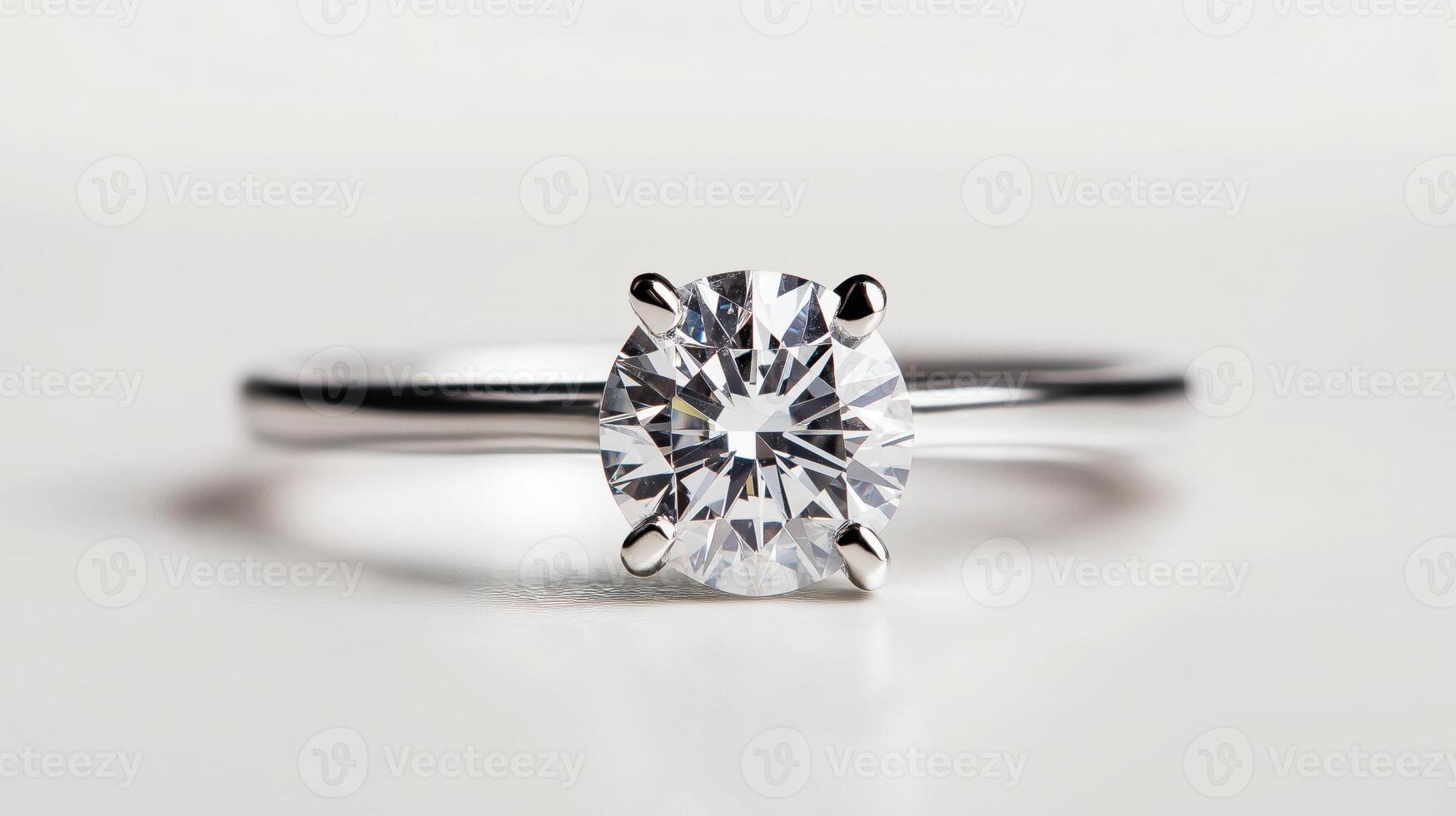 A Classic Solitaire Diamond Engagement Ring in White Gold photo