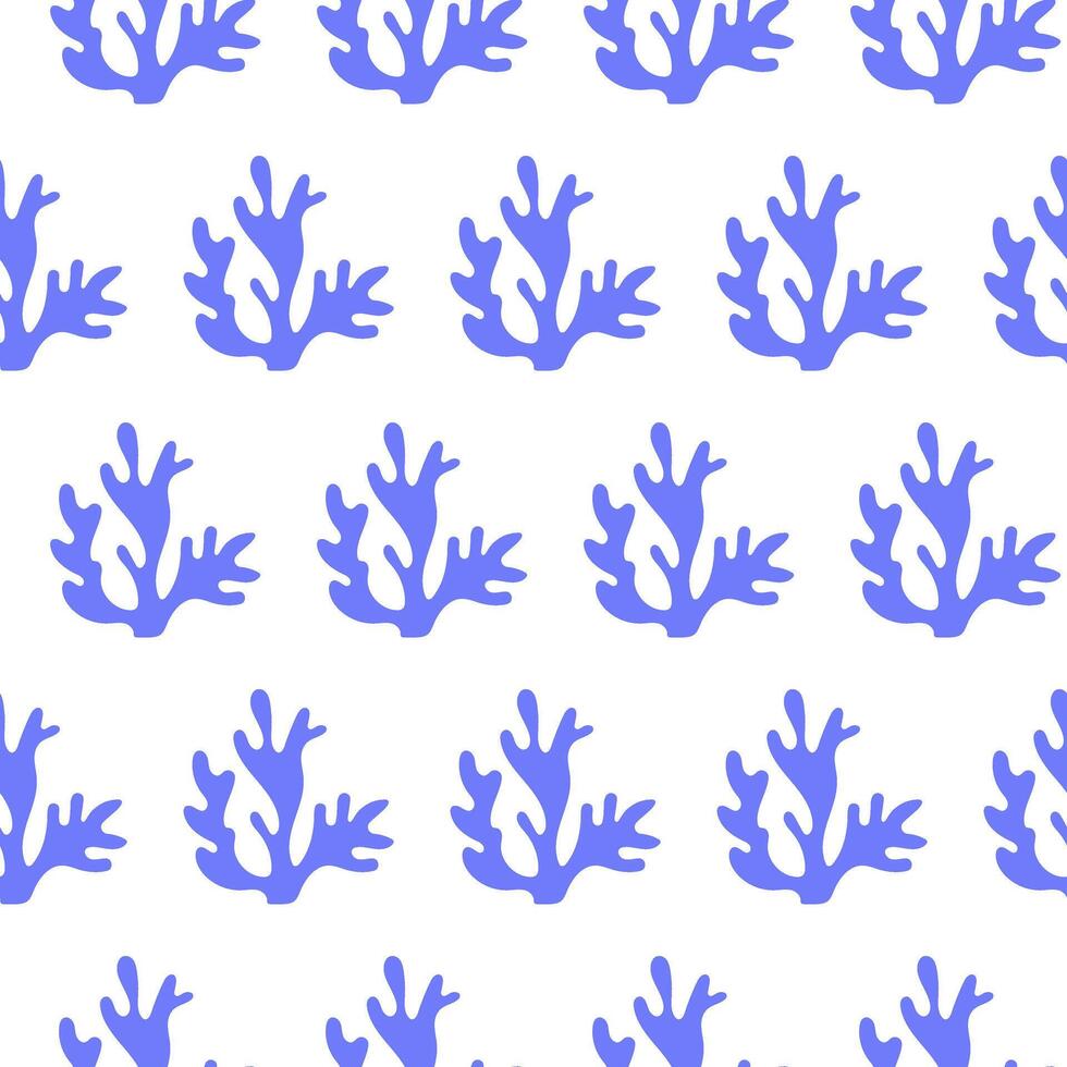 Bright blue coral seamless pattern vector