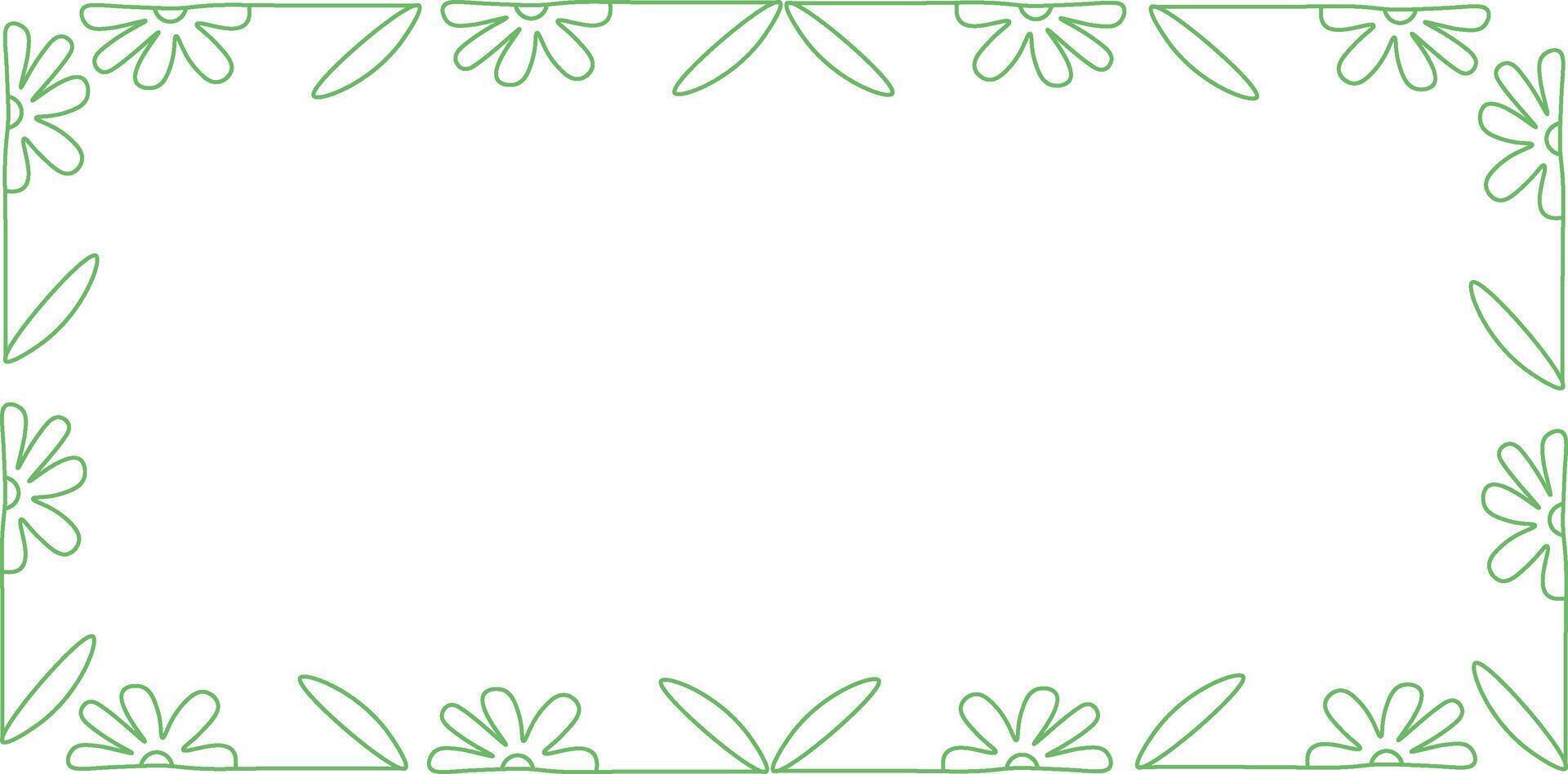 simple horizontal flover frame vector