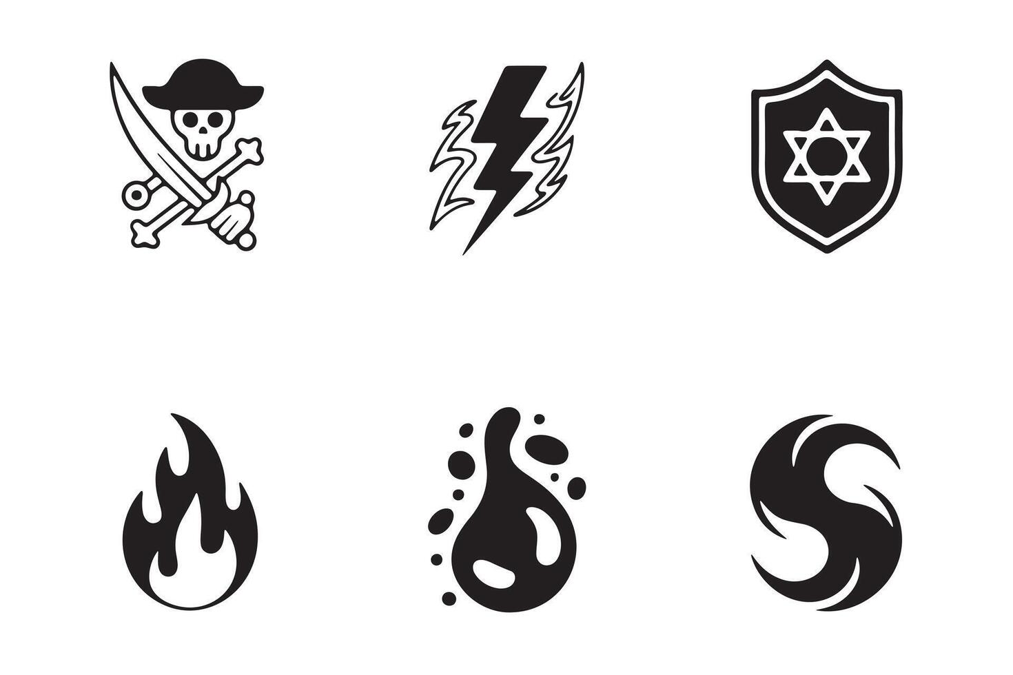 Set of Four Fantasy Mythical Icons vector