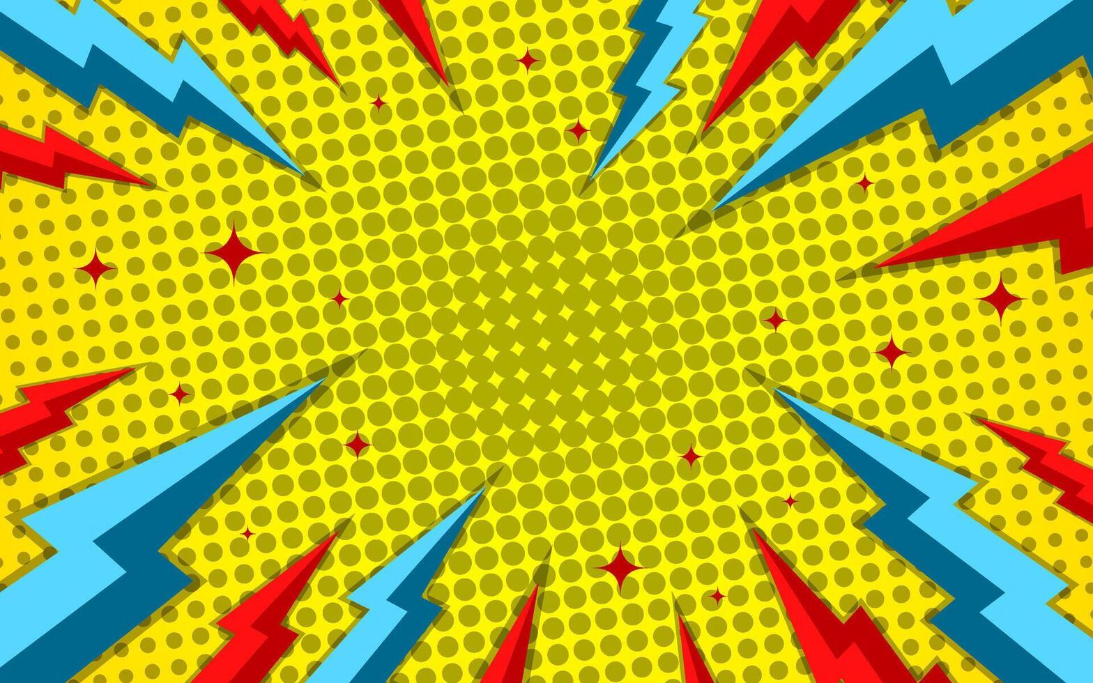 Comic background with thunder flashes vector