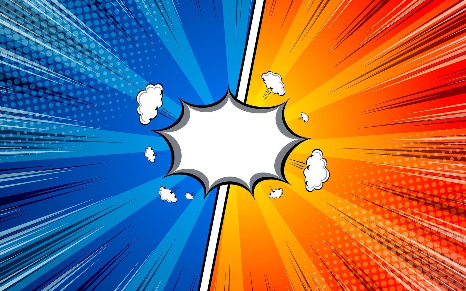 Comic Versus book blank speech bubble background vector