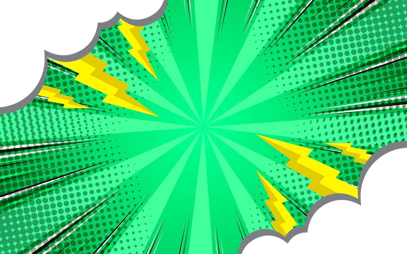 Pop Art Comic Background with Clouds and Lightning vector