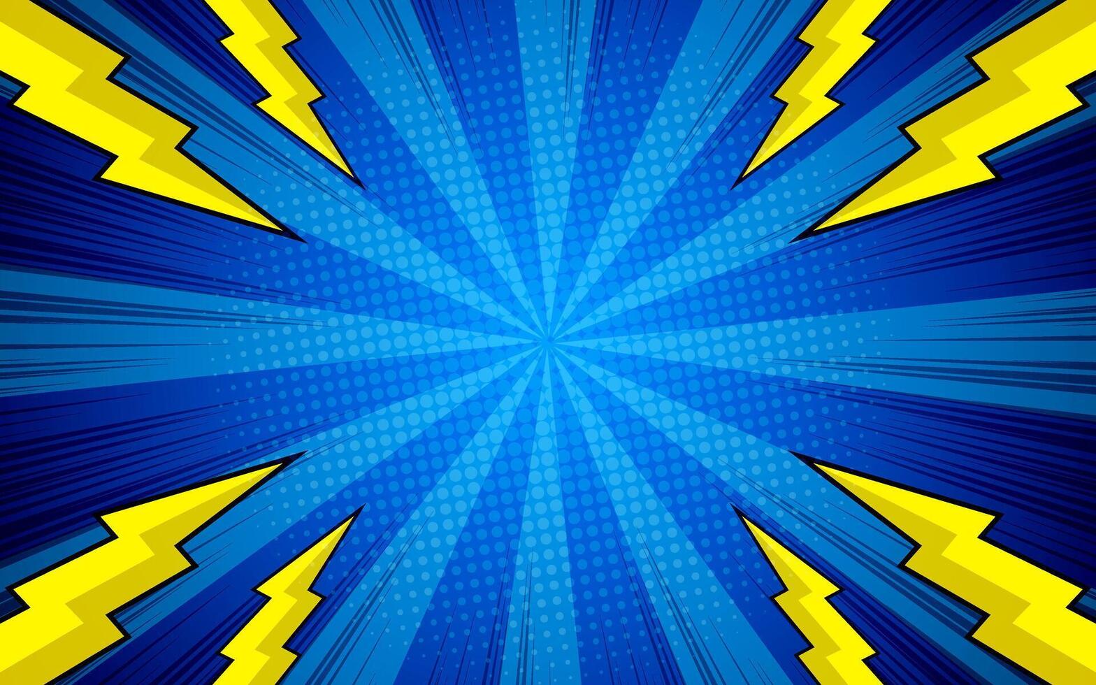 Pop art comic background with lightning flash. vector
