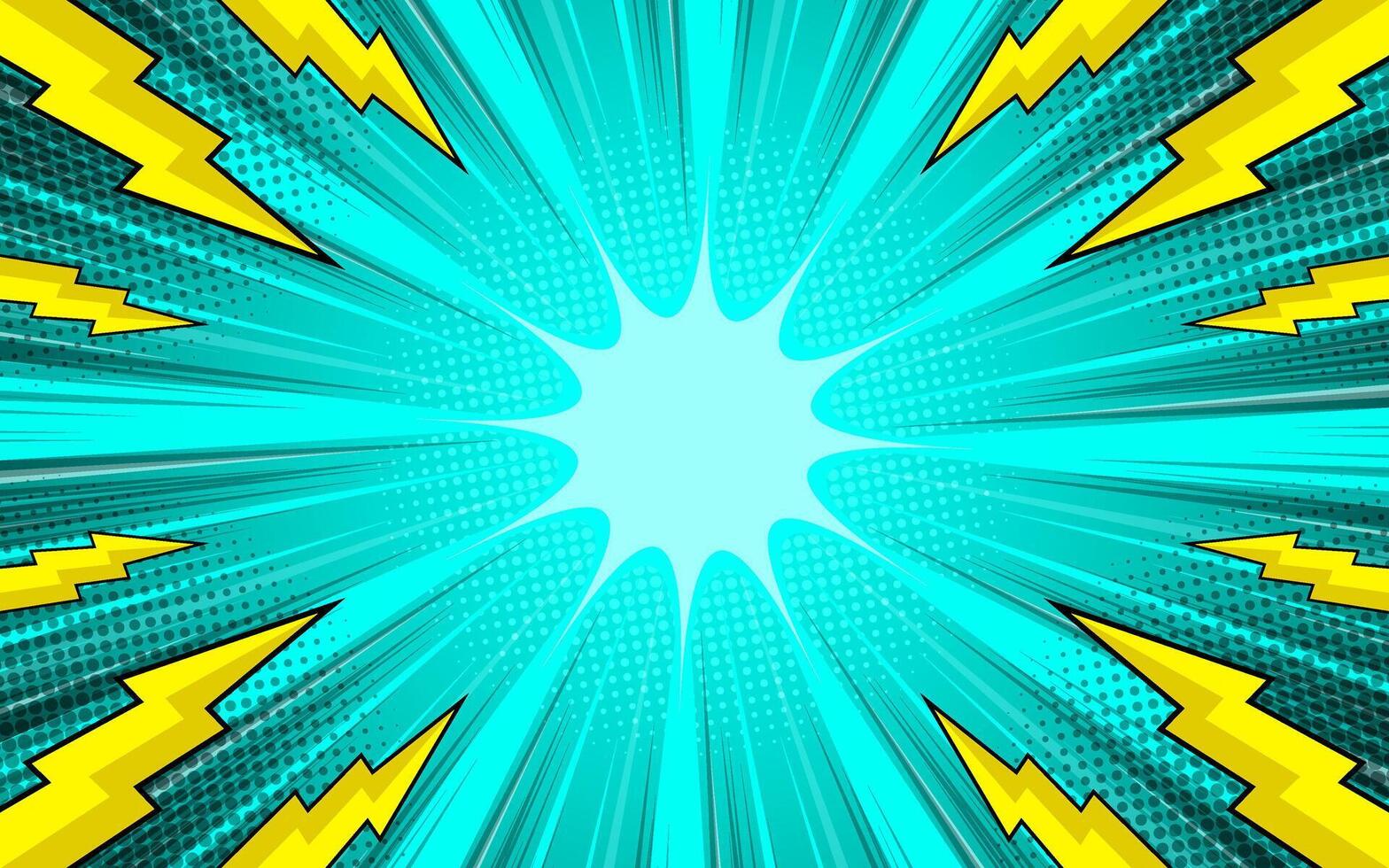 abstract comic background with thunder flash illustration vector