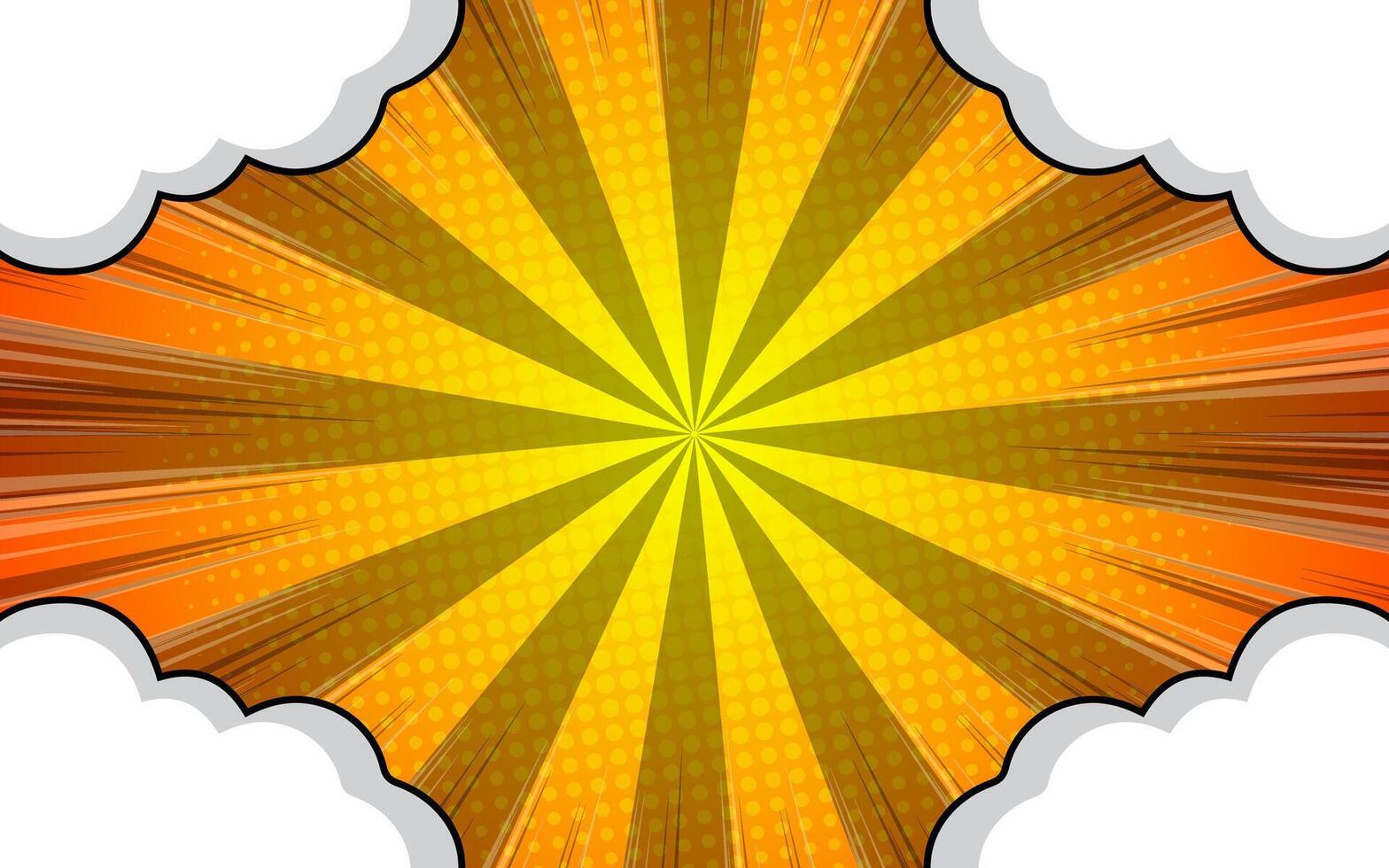 Comic background design with clouds vector
