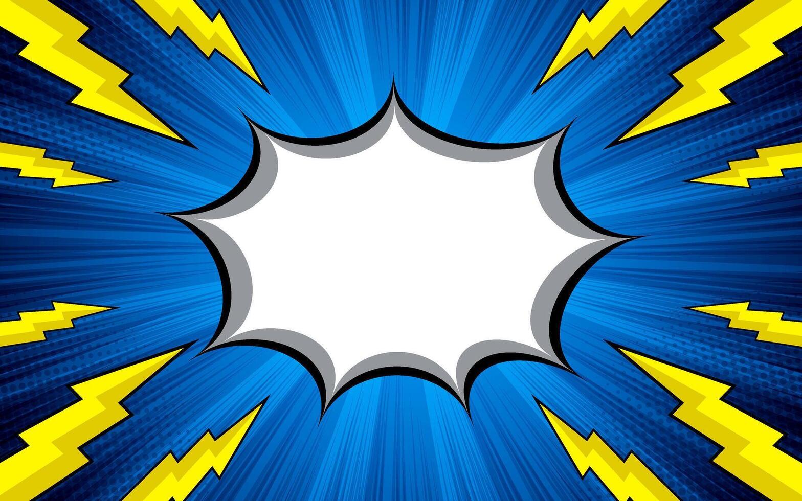 Pop art halftone comic background. Banner with speech bubble. Cartoon superhero print. vector