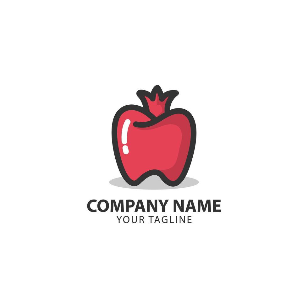pomegranate dental logo design concept. pomegranate ,Logo template. Icon symbol vector