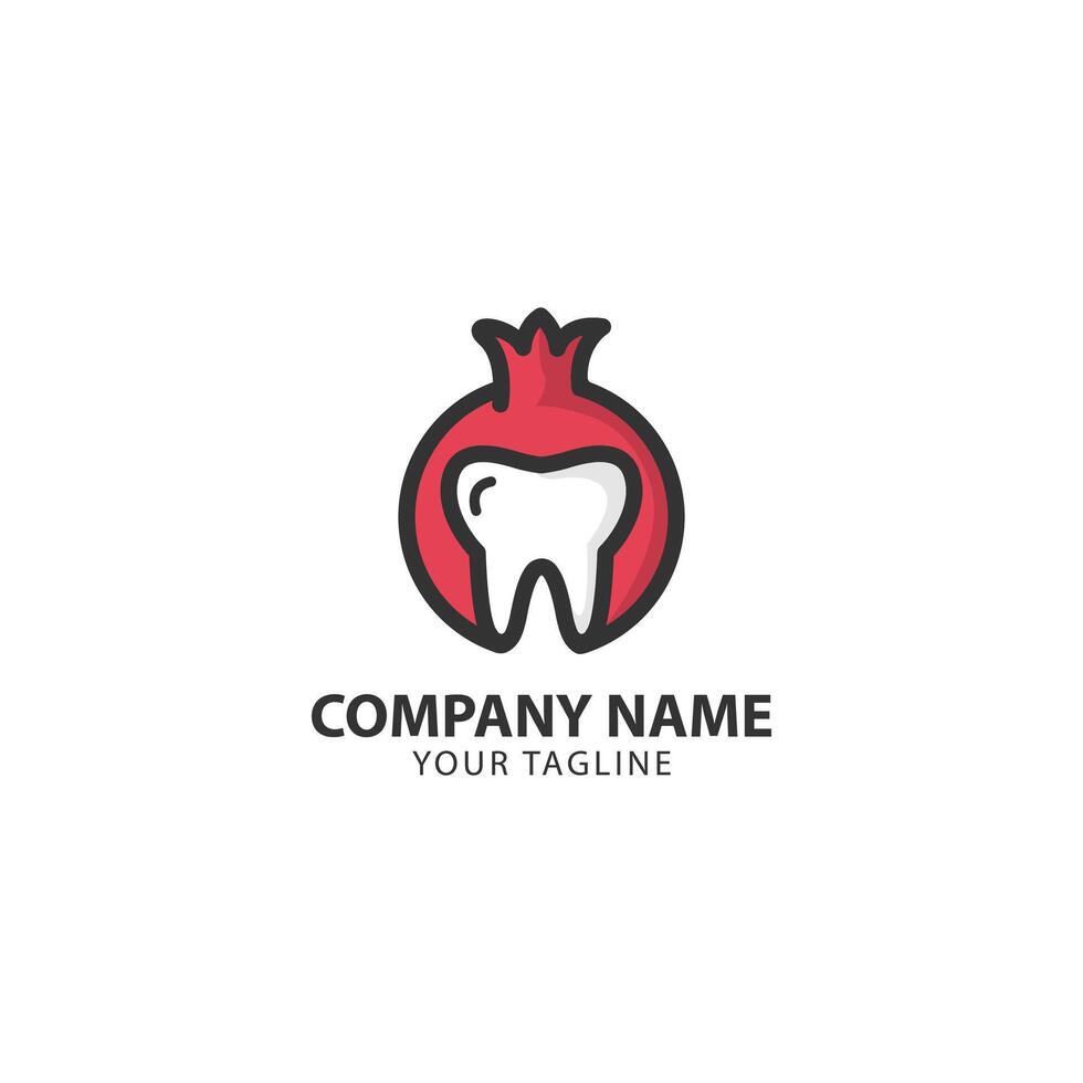 pomegranate dental logo design concept. pomegranate Logo template. Icon symbol vector