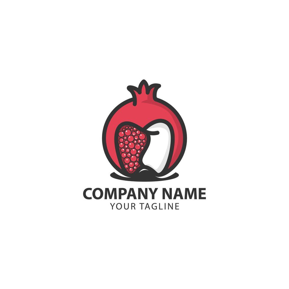 pomegranate dental logo design concept. pomegranate Creative Technology Logo template. Icon symbol vector