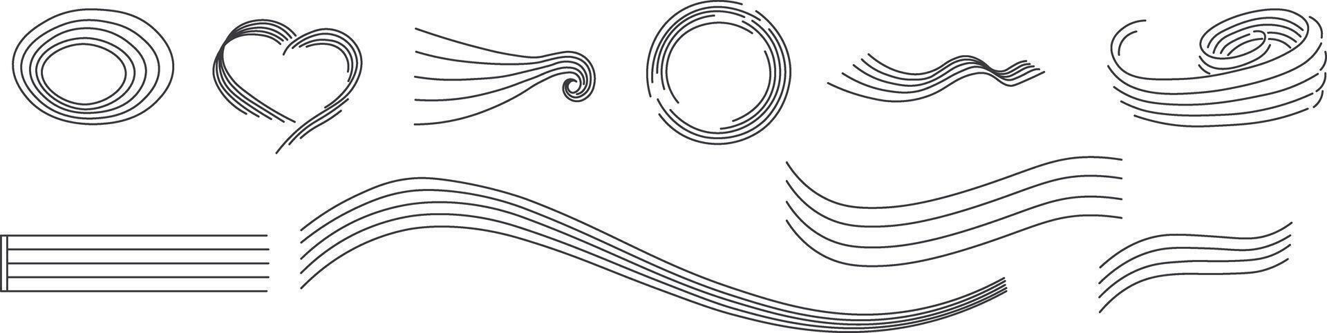 linear musical staff set vector
