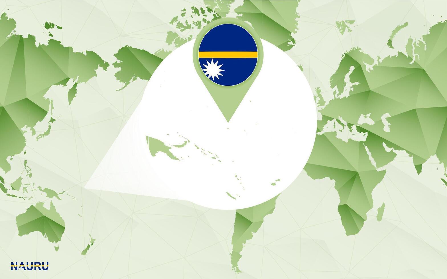 America centric world map with magnified Nauru map. vector