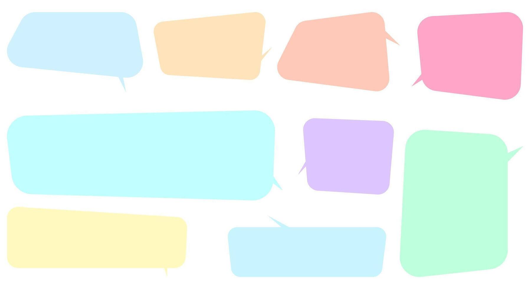 a set of various pastel colored speech bubbles vector