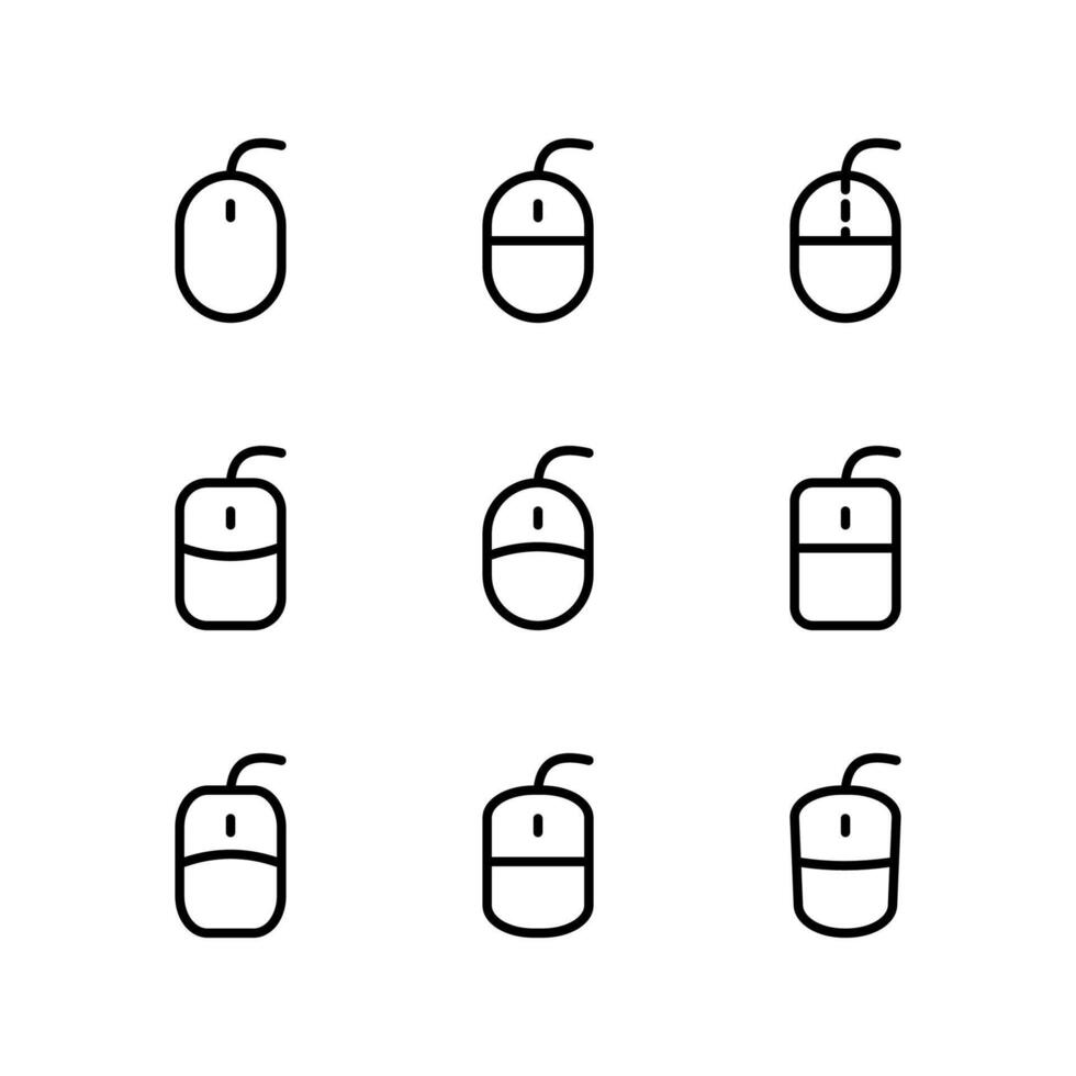 Computer mouse icon set. Mouse icon set. Cursor icon. vector