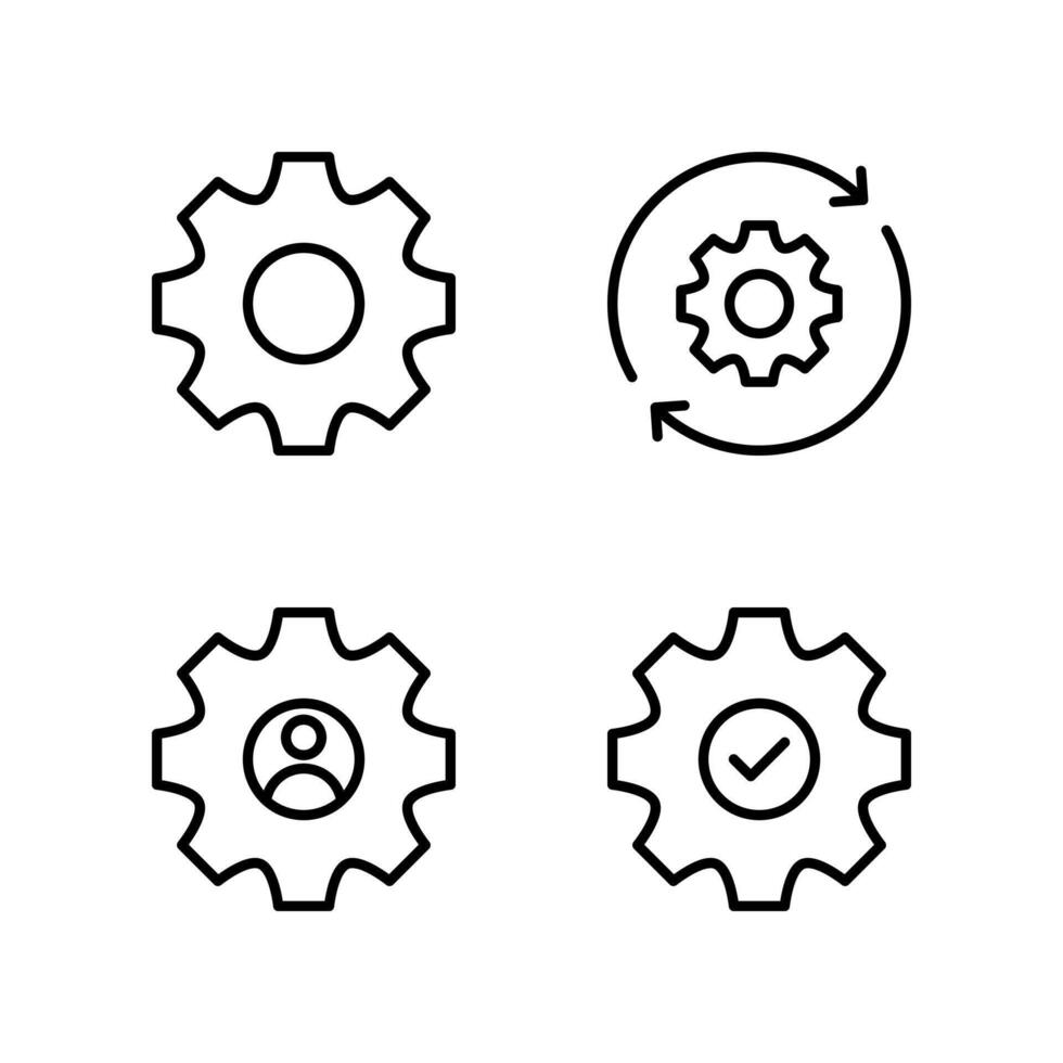 Gear icon set. Tool icon. Repair icon. Cogwheel icon. Setting icons. vector
